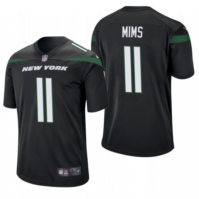 Men New York Jets 11 Denzel Mims Nike Black Game NFL Jersey
